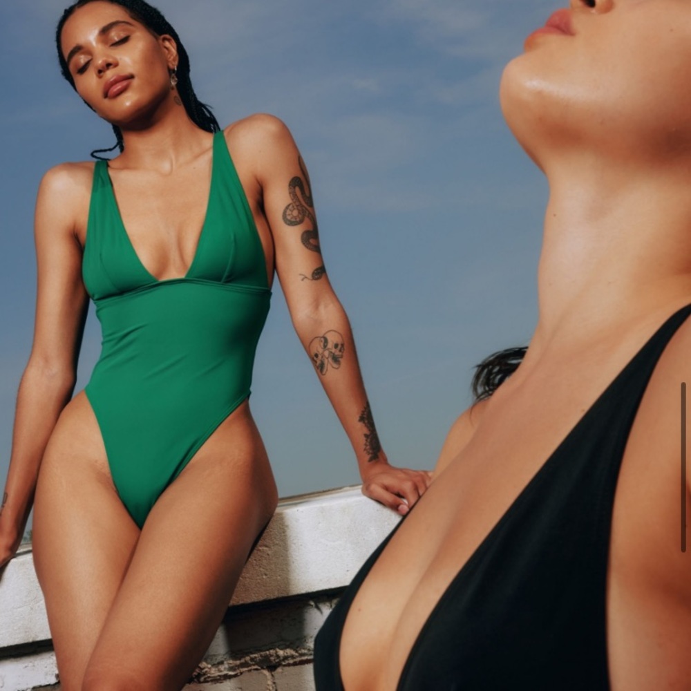 Green Plunge One Piece